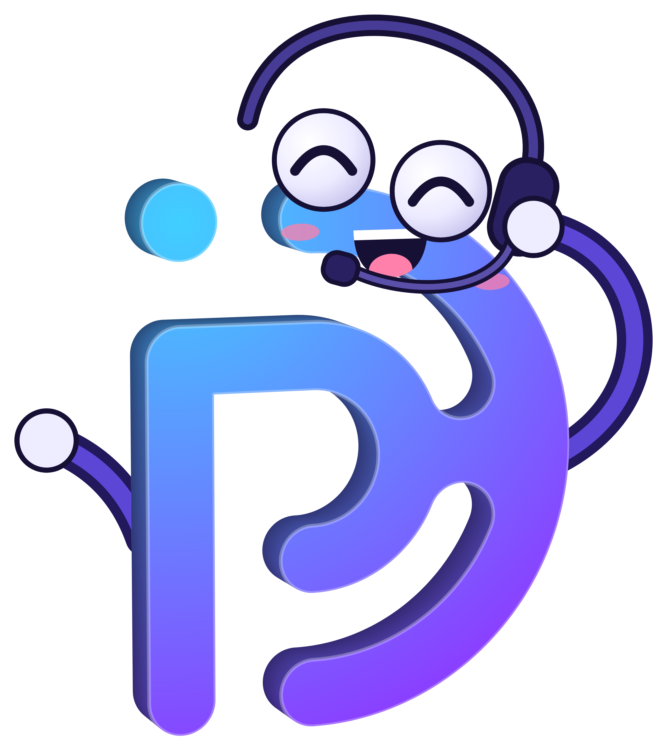 Pulsy, la mascotte PulseHeberg, porte un casque de support